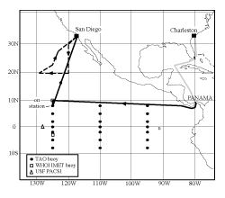Ship track of the BROWN during the TEPPS cruise. (From Yuter and Houze 2000, Fig. 4.)