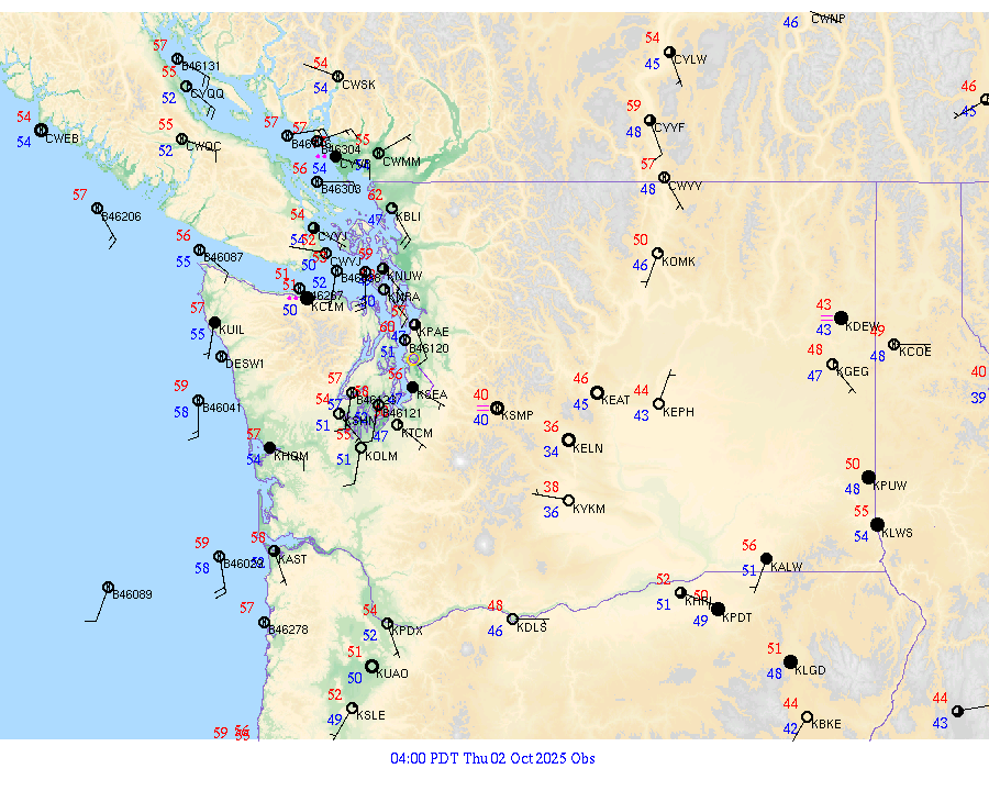 Washington surface weather observations from 20251002