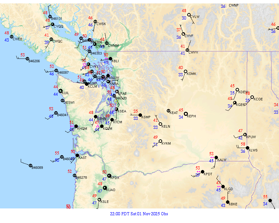 Washington surface weather observations from 20251102