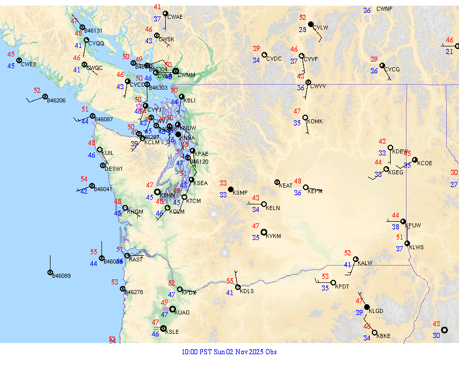 Washington surface weather observations from 20251102