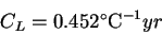 \begin{displaymath}C_L=0.45 \Wm2 \hbox{$^\circ {\rm C}$}^{-1} yr\end{displaymath}