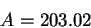 \begin{displaymath}A=203.0 \Wm2\end{displaymath}