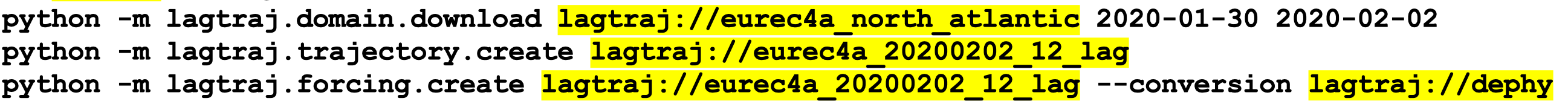 Python code to generate forcings using lagtraj