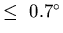 $\le\
0.7^\circ$