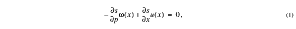 -ds/dp w(x) + ds/dx u(x) = 0